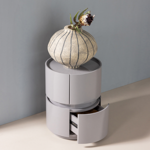 Lunex dresser/night stand wood gloss light grey, room setting