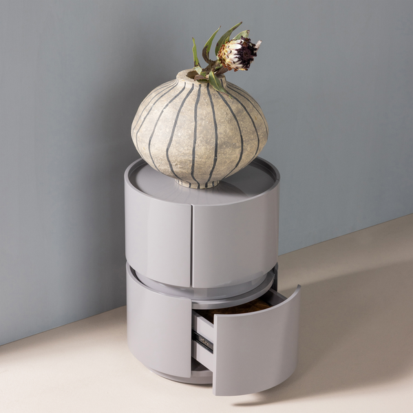Lunex dresser/night stand wood gloss light grey, room setting