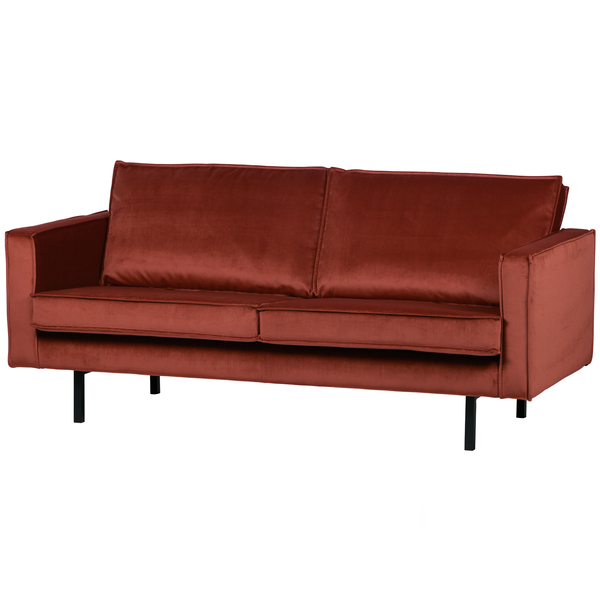 Rodeo canape 2,5-places velvet marron, vue de face