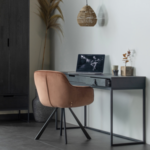 Silas desk ash brushed blacknight, room setting