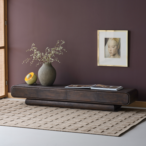 Loop tv unit mango wood brown, room setting