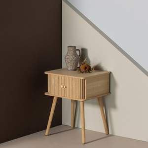 Karri bedside table straight MDF/pine natural, room setting