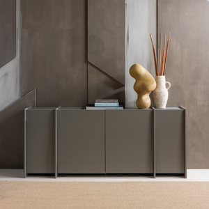 Brock dressoir 200 cm essen fineer warmgrijs, sfeerfoto