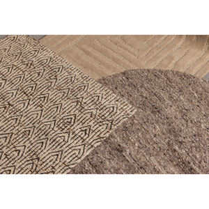 Efia rug wool brown melange ø200 cm, room setting