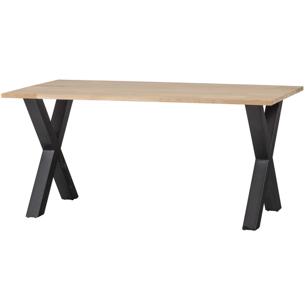 Combi Tablo eiken 180 x 90 cm met Alkmaar poot, schuin vooraanzicht