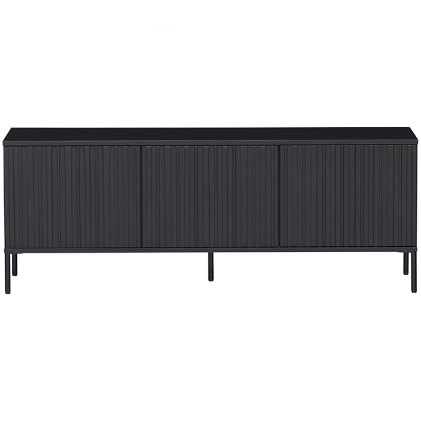 New gravure meuble tv 150 cm pin noir, vue de face