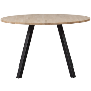 Combi Tablo table ronde en chêne non traité Ø 120 cm avec pied carré réglable sur 2 positions, vue de face