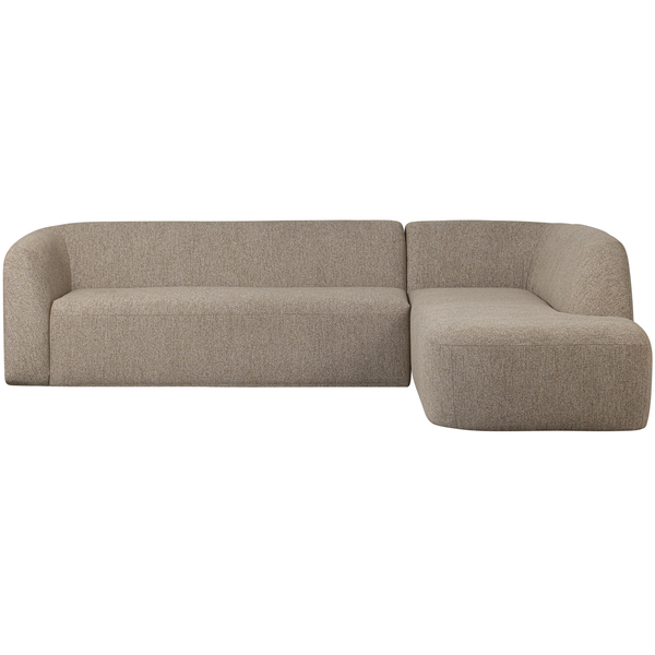 Sloping corner sofa right natural melange, front view