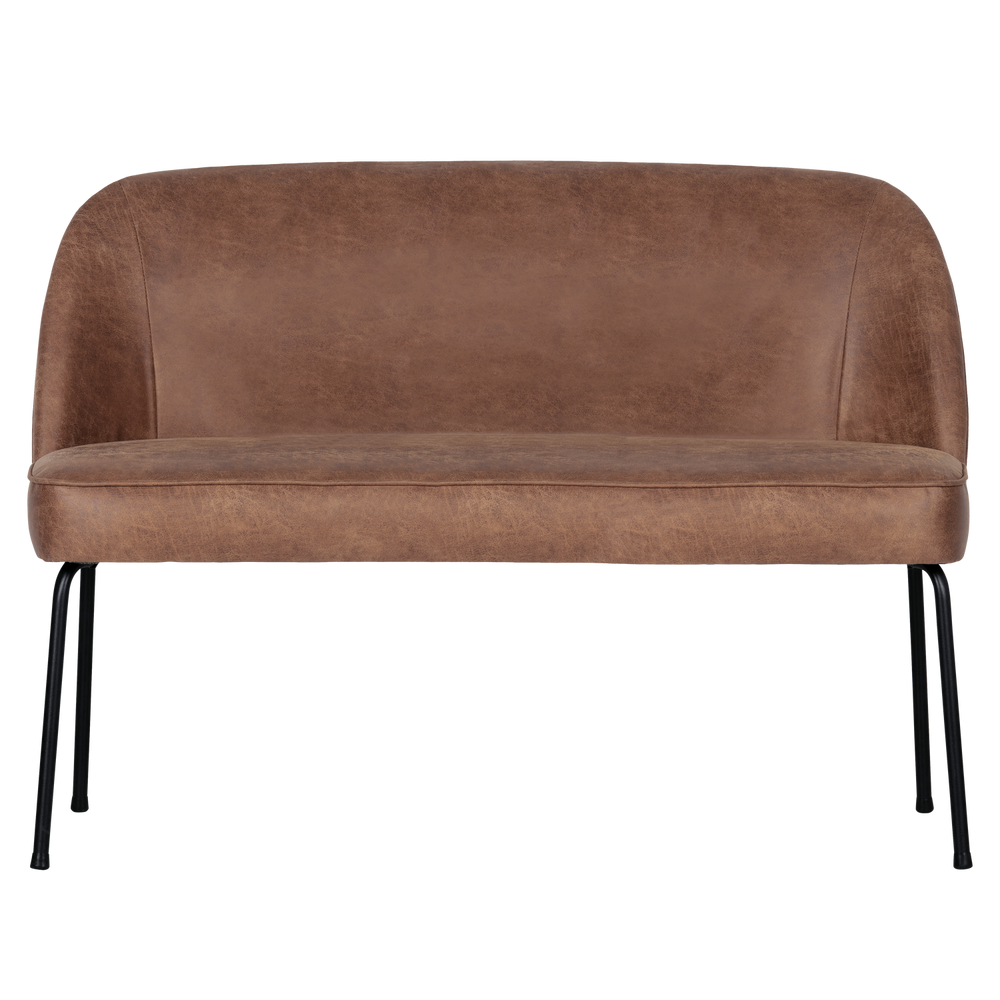 Vogue dining bench ecoleather cognac, front view