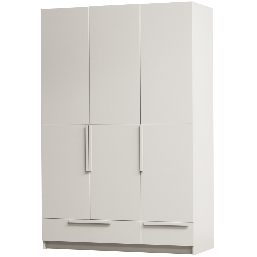 Pure 3-deurs hang/legkast - splitdeur grenen dust, schuin vooraanzicht