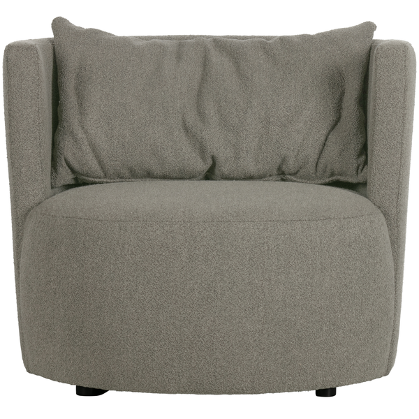 Explore armchair bouclé grey, front view