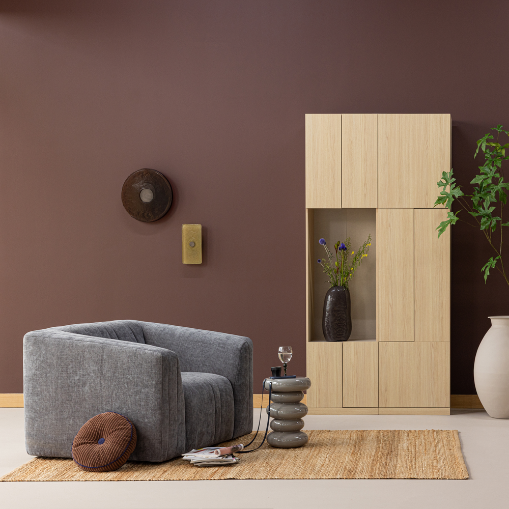 Build wandkast combinatie 108 cm eiken decor naturel, sfeerfoto