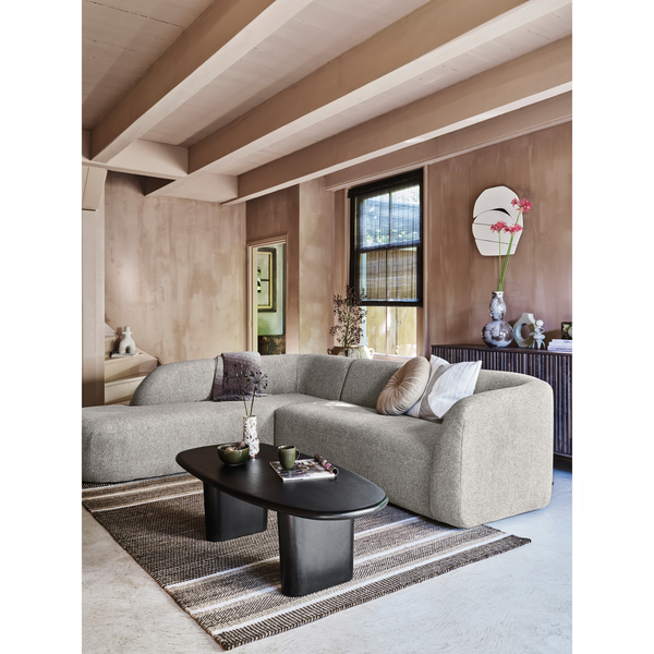 Sloping canapé d angle gauche off white melange, photo d'ambiance