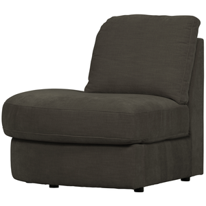 Family 1-place element angle rond gauche tissu anthracite, vue de face inclinée