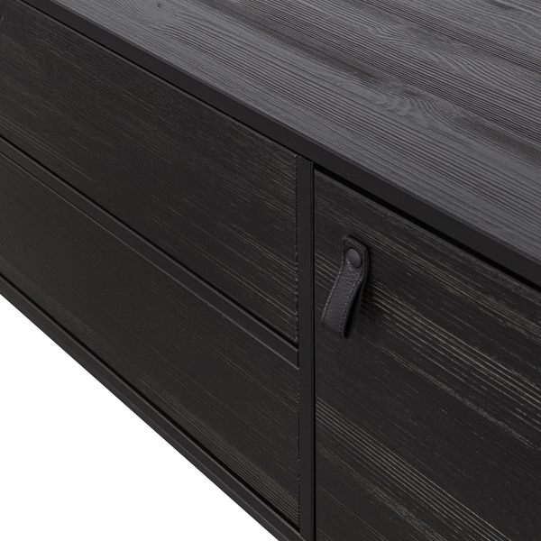 Silas tv meubel 180 cm essen blacknight, detail