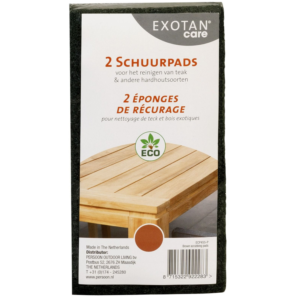 Care outdoor onderhoudsmiddel schuurpads groen 2 stuks, vooraanzicht