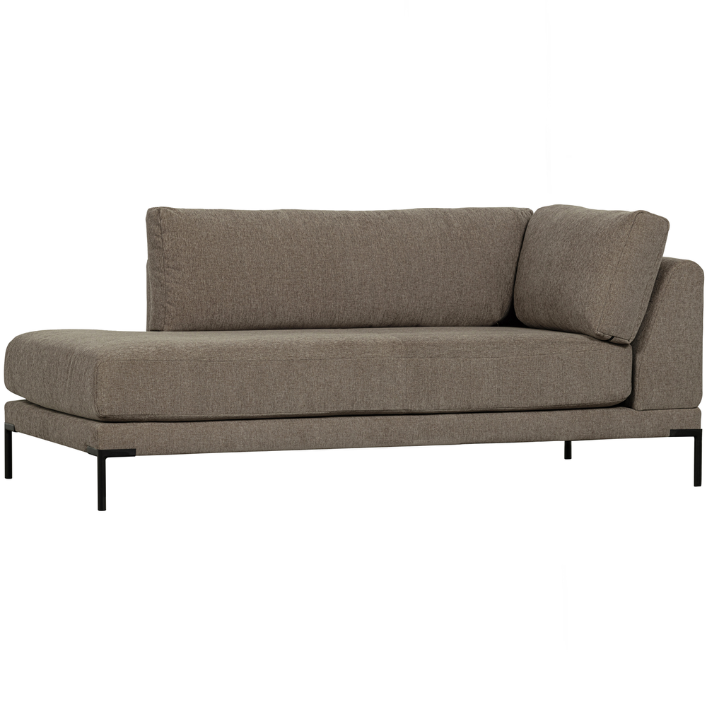 Couple lounge element left taupe, angled front view