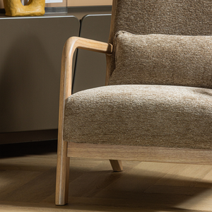 Mark fauteuil chenille zand, sfeerfoto