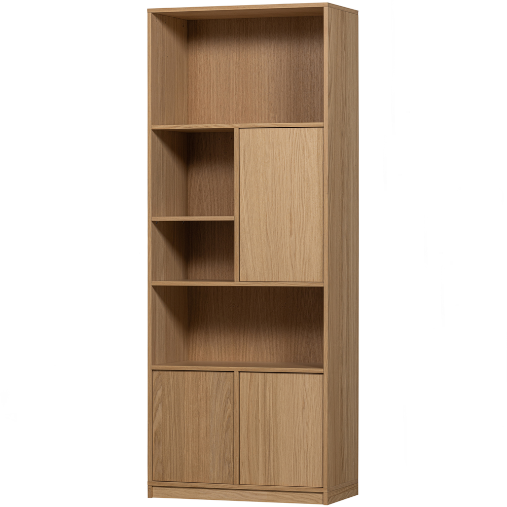 Modulair bovenkast 77 cm eiken naturel mat, schuin vooraanzicht