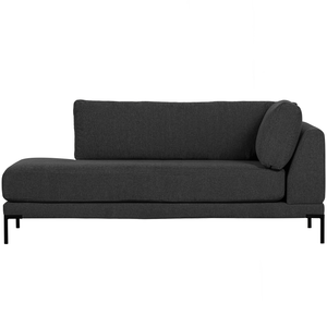 Couple lounge element left dark grey, front view