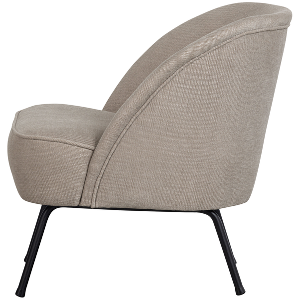Vogue armchair woven fabric sand, front view