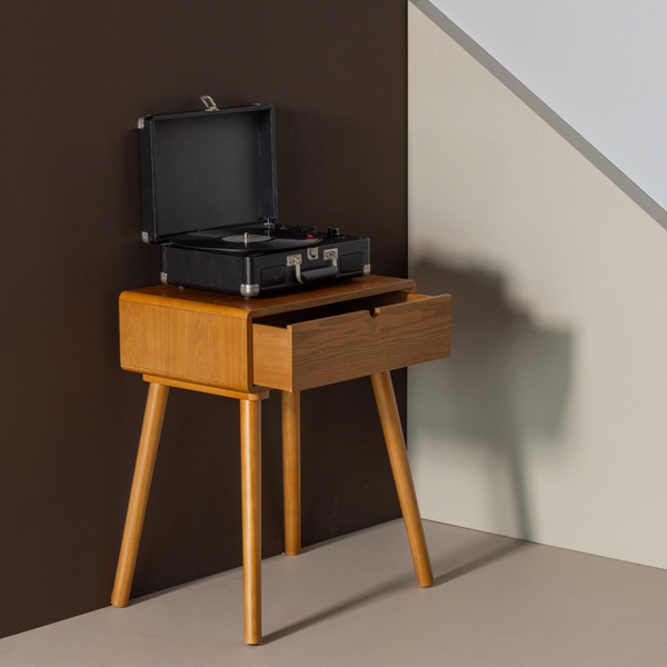 Nelo nightstand/side table wood brown, room setting