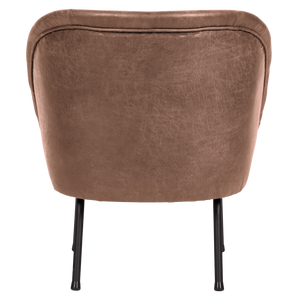 Vogue fauteuil eco cuir cognac, vue de dos