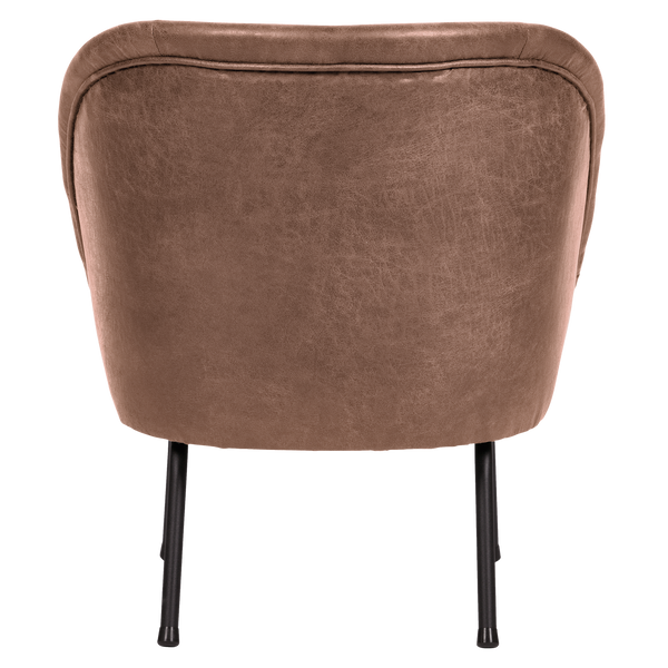 Vogue fauteuil eco cuir cognac, vue de dos