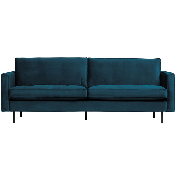 Rodeo classic canape 2,5-places velvet bleu, vue de face