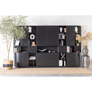 Finca shelves ouvertes bois 40 cm profond noir, photo d'ambiance