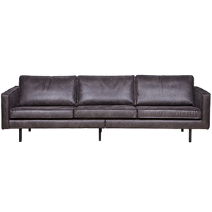 Rodeo 3-seater sofa ecoleather black, front view