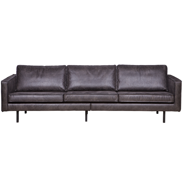 Rodeo 3-seater sofa ecoleather black, front view
