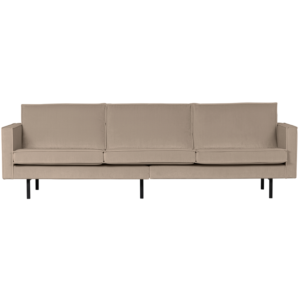 Rodeo bank 3-zits velvet khaki, vooraanzicht