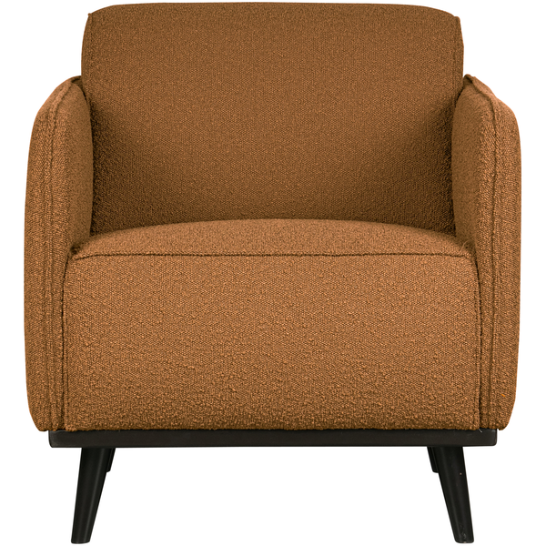 Statement arm chair bouclé beurre, vue de face