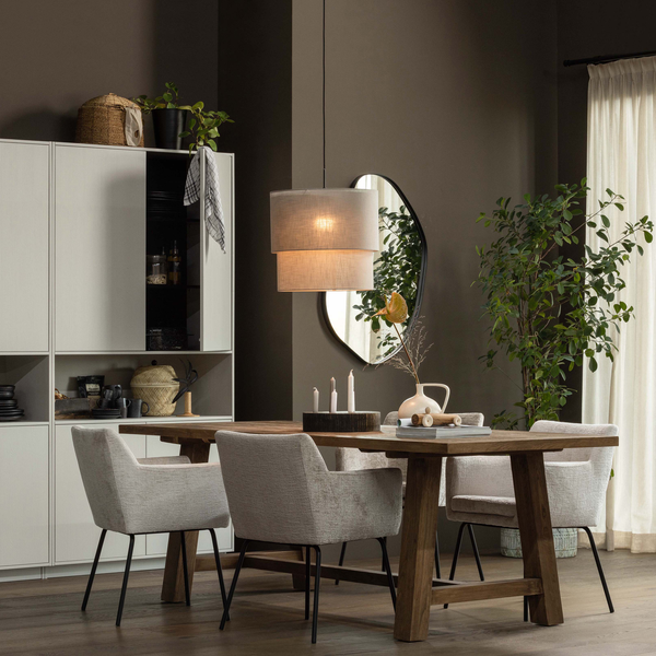 Romee organique miroir métal noir 100x70 cm, photo d'ambiance