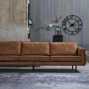 Rodeo canape 3-places eco cuir cognac, photo d'ambiance