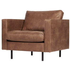Rodeo classic fauteuil ecoleer cognac, vooraanzicht