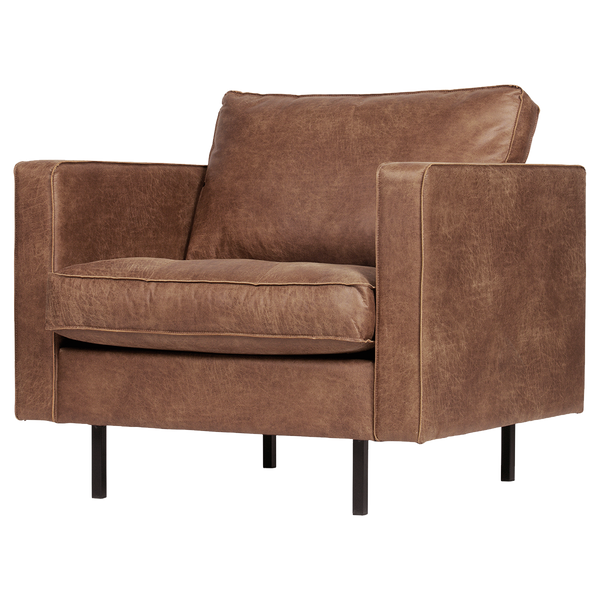 Rodeo classic fauteuil ecoleer cognac, vooraanzicht