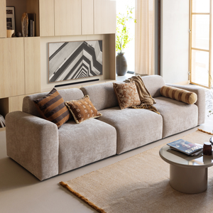Rela coussins velvet marron/ecru - set de 4, photo d'ambiance