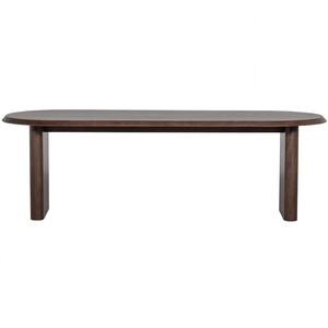 Ellips eetkamertafel mango hout walnoot 90x240 cm, vooraanzicht