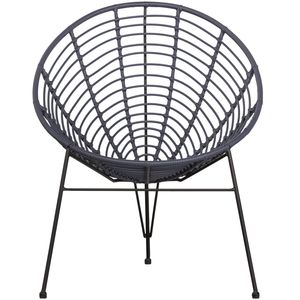 Jane chaise longue jardin encre, vue de face