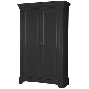 Isabel armoire massif mat noir, vue de face inclinée