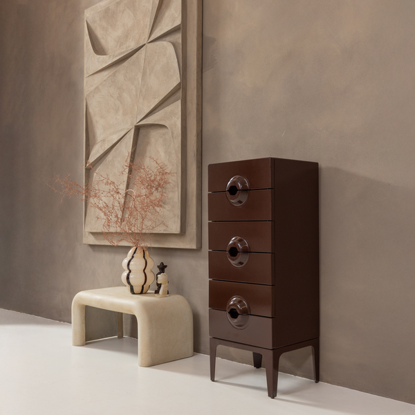 Merge cabinet with 6 drawers wood brown/red, room setting