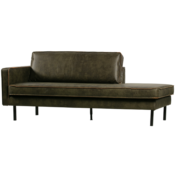 Rodeo daybed gauche eco cuir army, vue de face