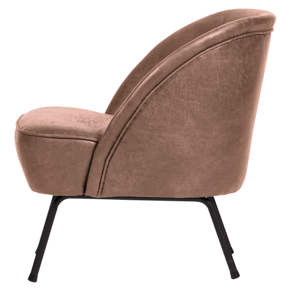 Vogue fauteuil eco cuir cognac, vue de face