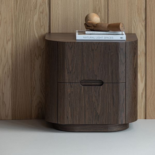 Arvi ladekast/nachtkastje 2 lades hout fineer bruin, sfeerfoto