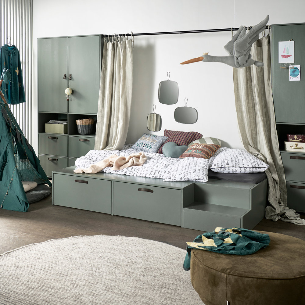 Stage bed + lades grenen soap 80x200 cm excl. lattenbodem, sfeerfoto