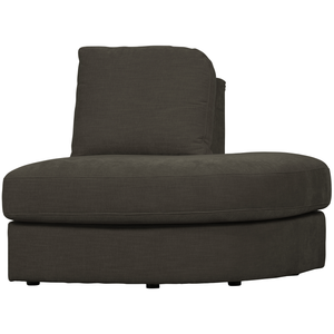 Family 1-place element angle rond droit tissu anthracite, vue de face inclinée