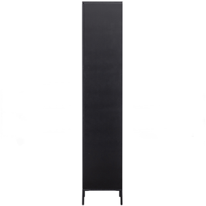 New Gravure hoge kast met lade grenen zwart, vooraanzicht