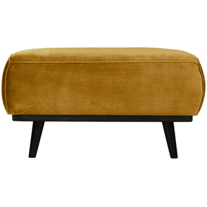 Statement pouf velvet jaune miel, vue de face